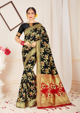 Black Banarasi Art Silk Woven Saree